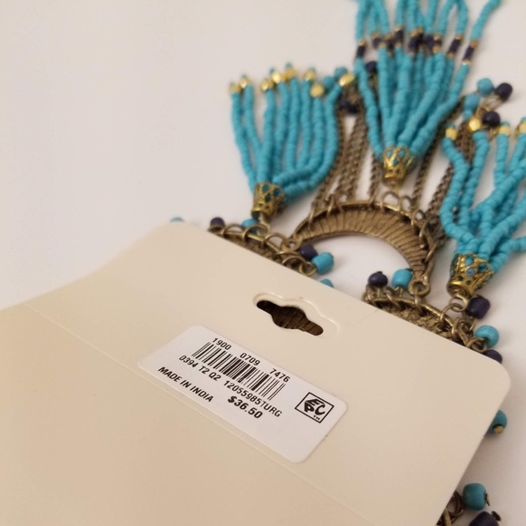 MACY'S Beaded Tassel Statement Necklace - Picture 3 of 4